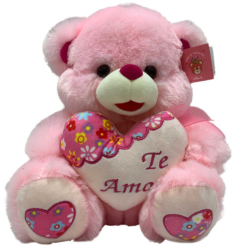 Bear with Flowered Paw and Flowered Heart (English and Spanish)