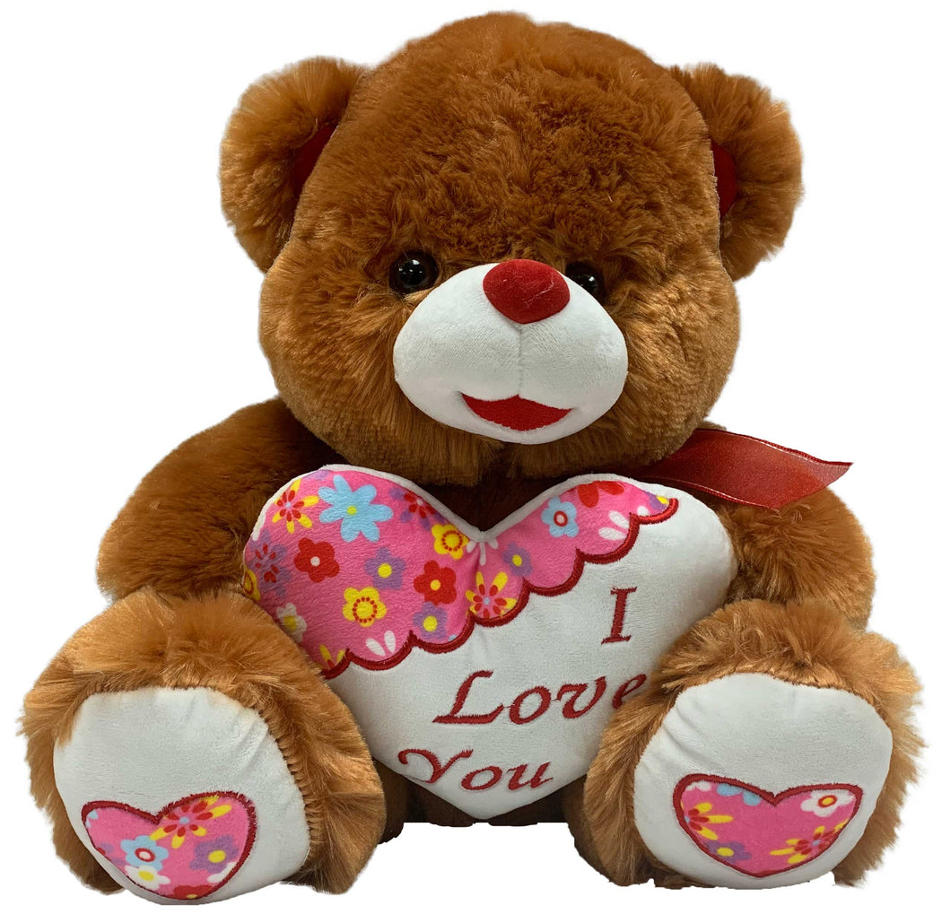 Bear with Flowered Paw and Flowered Heart (English and Spanish)