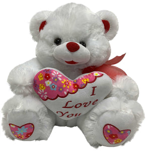 Bear with Flowered Paw and Flowered Heart (English and Spanish)