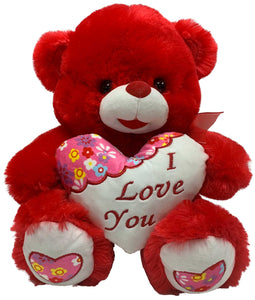 Bear with Flowered Paw and Flowered Heart (English and Spanish)