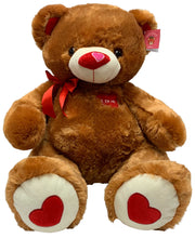 Load image into Gallery viewer, Large Bear with Heart Patch and Heart on Nose